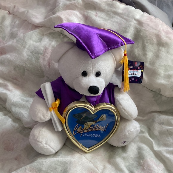 NWT Graduation teddy bear with heart photo frame - Picture 1 of 7